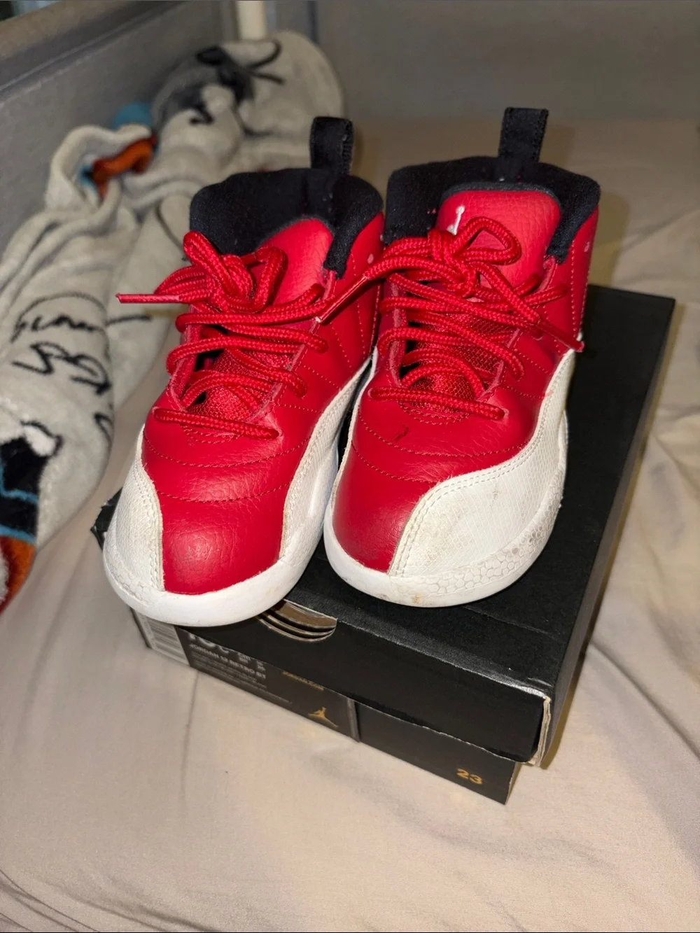 Jordan Kids Red and White Sneakers